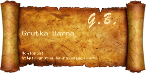 Grutka Barna névjegykártya
